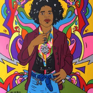 Jimi Hendrix pintura de Talita Barbosa